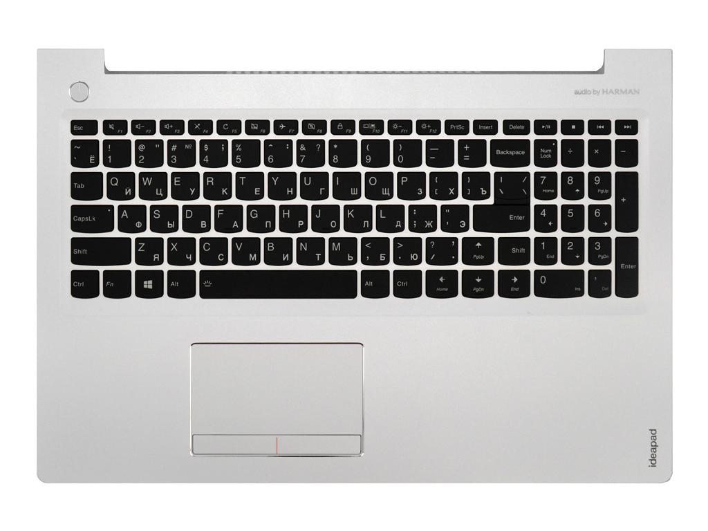 Клавиатура для ноутбука LENOVO 510-15IKB белая топ-панель с подсветкой