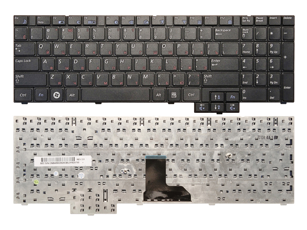 Клавиатура для ноутбука SAMSUNG R530 черная