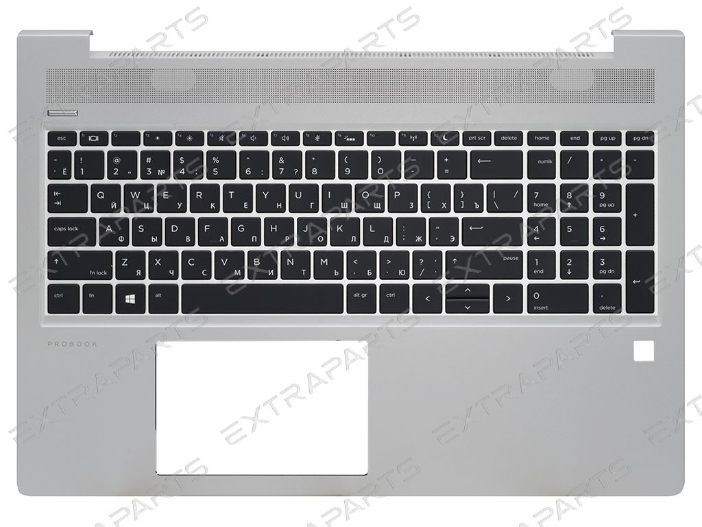 Топ-панель HP ProBook 450 G7 серебряная (с подсветкой клавиш) : Клавиатуры для ноутбуков в ExtraParts.Ru