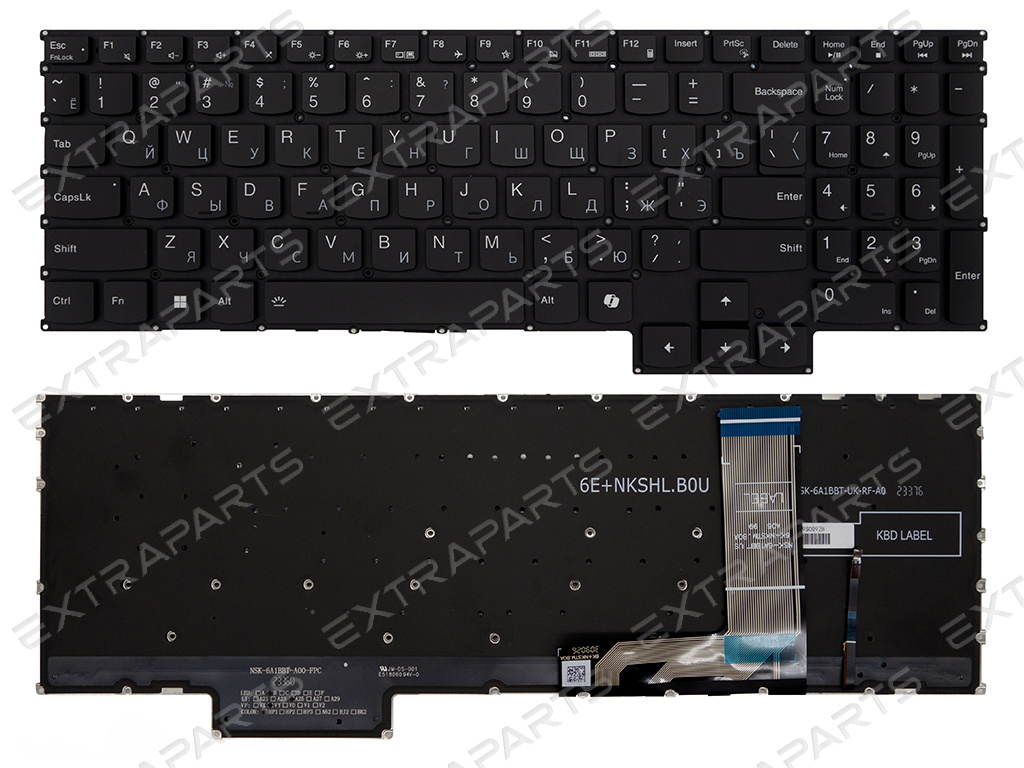 Клавиатура PH5CYXBG-3T для Lenovo черная с подсветкой