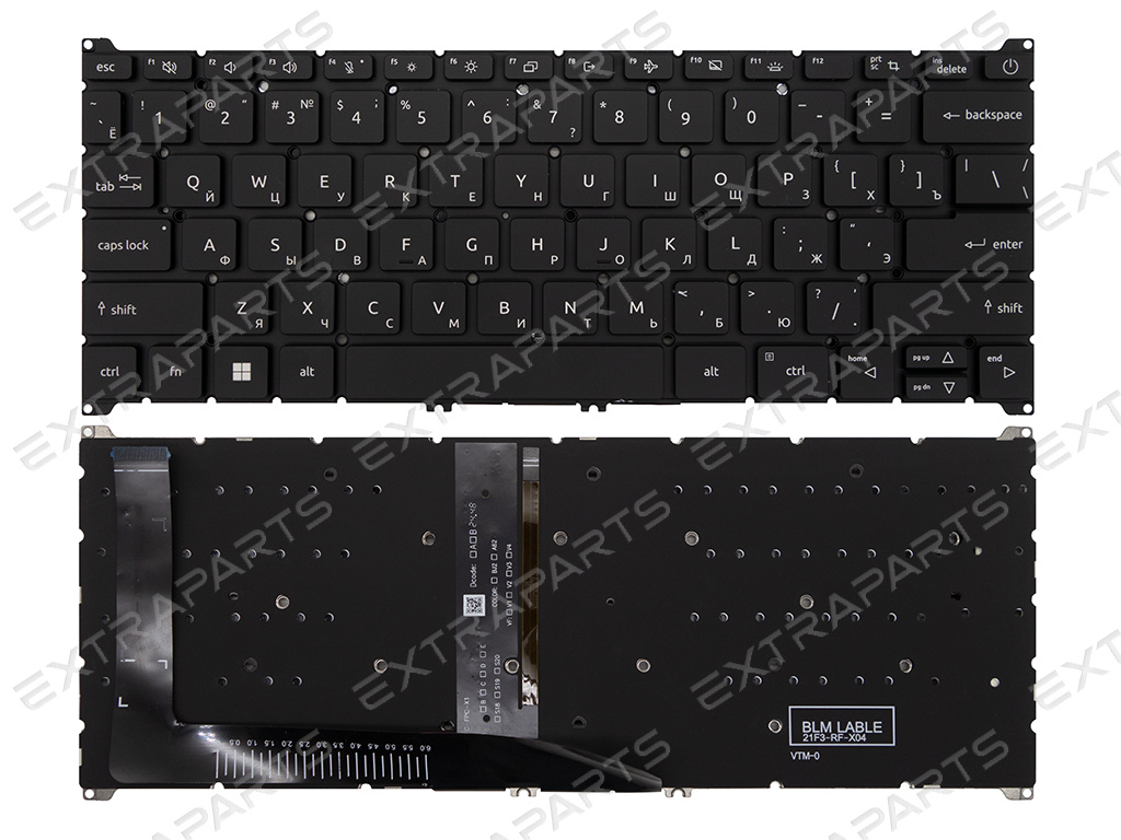 Клавиатура Acer Aspire 5 A514-55 черная с подсветкой