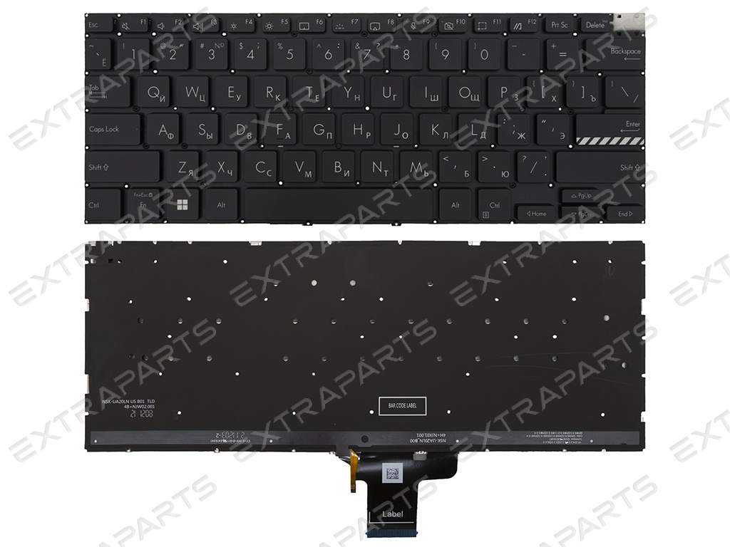 Клавиатура для Asus VivoBook Pro 14 K3400PA черная с подсветкой