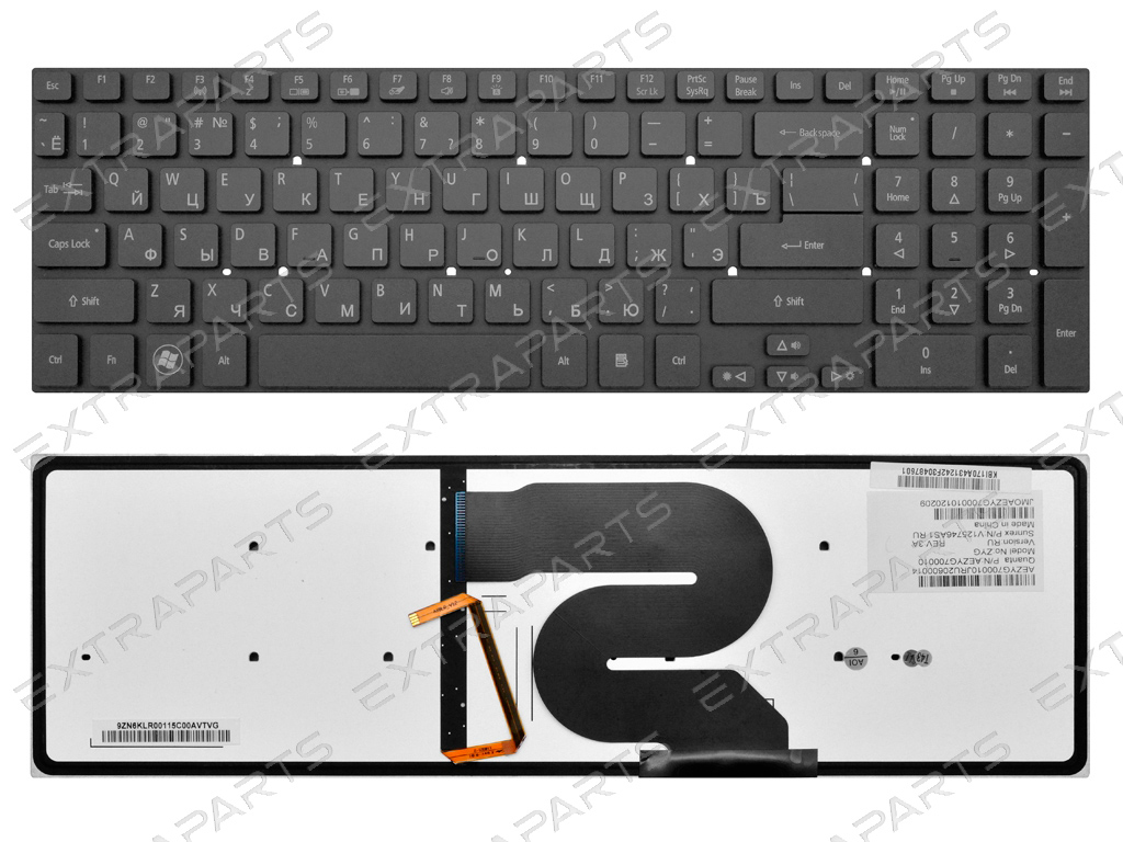Клавиатура Acer Aspire Ethos 5951G черная с подсветкой : Клавиатуры для ноутбуков в интернет магазине ExtraParts