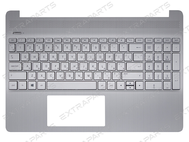 Топ-панель HP 15-ef серебряная без подсветки (для моделей без сканера отпечатка)