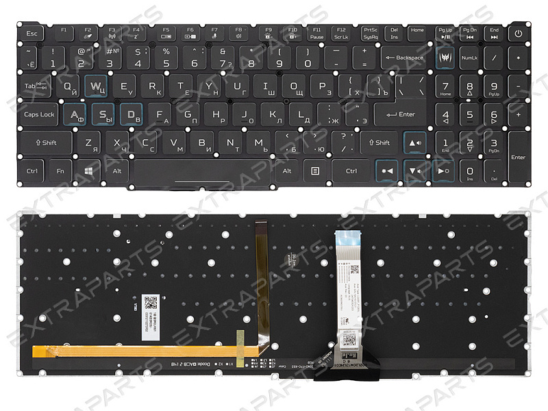 Клавиатура Acer Predator Helios 300 PH315-54 черная с RGB-подсветкой
