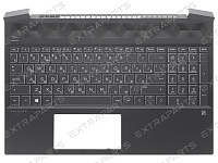 Топ-панель для HP Pavilion Gaming 15-ec черная с подсветкой (белые клавиши)