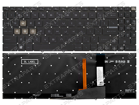Клавиатура для MSI Katana 17 B12UDXK черная с RGB-подсветкой (4-зонная)