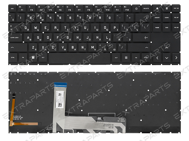 Клавиатура HP Omen 16-k черная с белой подсветкой