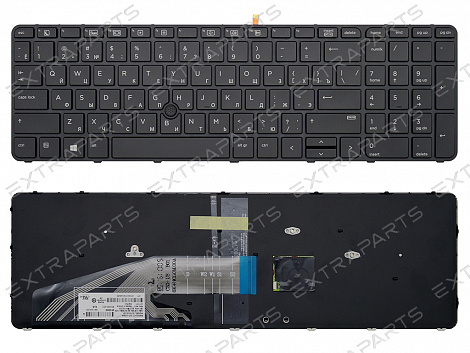 Клавиатура HP ProBook 650 G2 черная V.2 с подсветкой