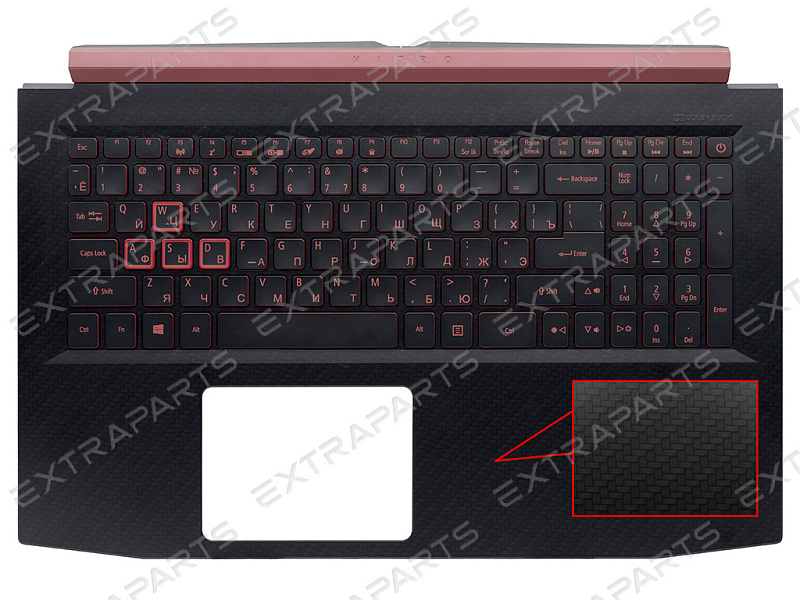 Клавиатура Acer Nitro 5 AN515-53 черная топ-панель