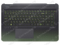 Топ-панель HP Omen 15-ax черная (зеленые клавиши)