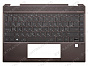 Топ-панель HP Spectre x360 13-ap темно-коричневая с подсветкой (MicroSD)