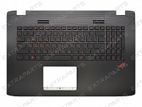 Топ-панель для ноутбука Asus ROG GL752VW черная с подсветкой