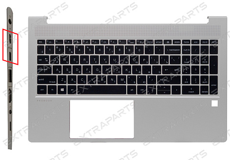 Топ-панель HP ProBook 450 G10 серебряная без подсветки