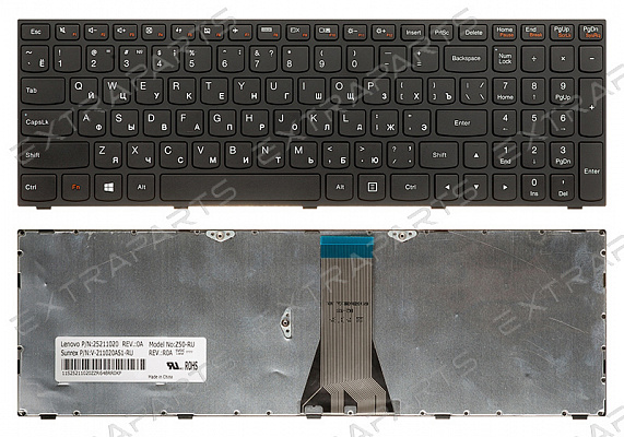 Клавиатура LENOVO Flex 2 15 (RU) черная