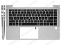 Топ-панель HP EliteBook 840 G7 серебряная с подсветкой (с трекпоинтом)