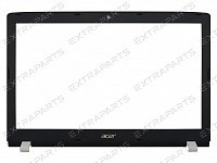 Рамка матрицы для ноутбука Acer Aspire E5-576G черная с белыми заглушками V.2