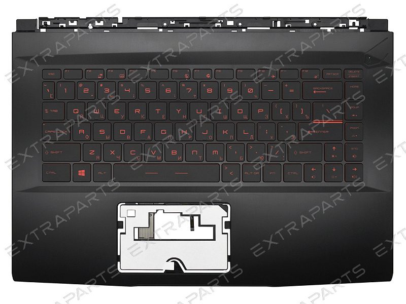 Клавиатура MSI GF63 8RD черная топ-панель с красной подсветкой