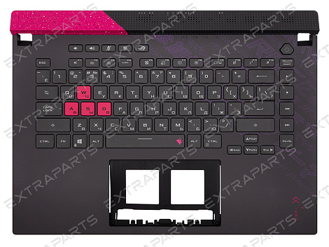 Топ-панель Asus ROG Strix G15 G513IE черная с розовым (подсветка RGB 4-ZONE)