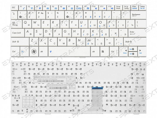 Клавиатура ASUS EEE PC T101MT (RU) белая