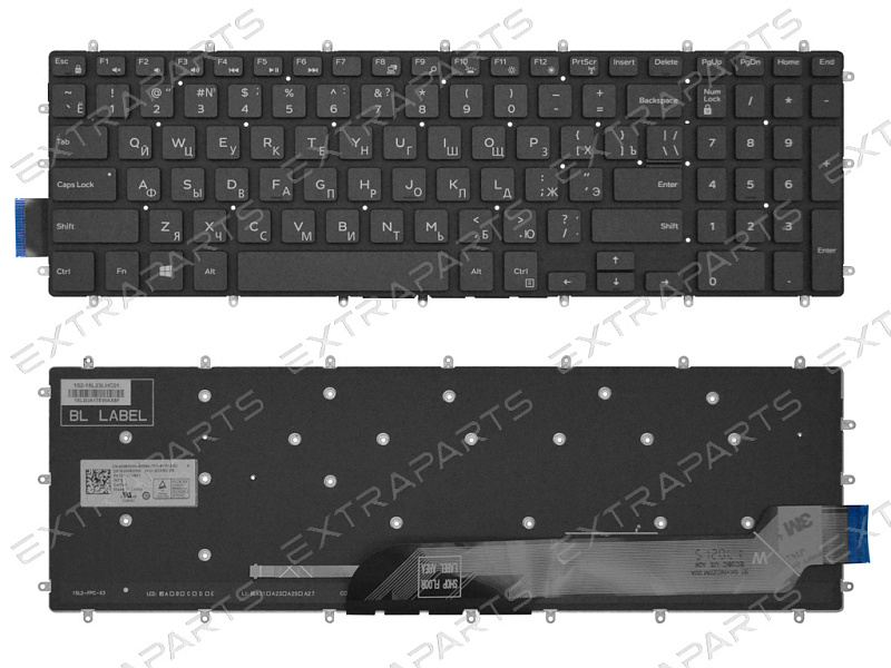 Клавиатура Dell Inspiron 3793 черная с подсветкой