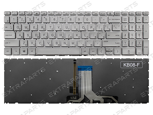 Клавиатура для HP Pavilion X360 15-er серебряная с подсветкой ...