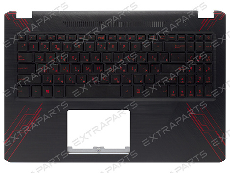 Топ-панель Asus FX570UD черная с подсветкой (красные клавиши)