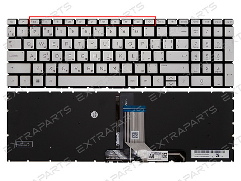 Клавиатура для HP Pavilion 15-eg серебряная с подсветкой (версия 2)