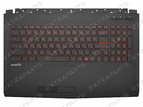 Клавиатура MSI PE62 7RD черная топ-панель c красной подсветкой