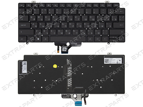 Клавиатура для Dell Latitude 7410 черная с подсветкой