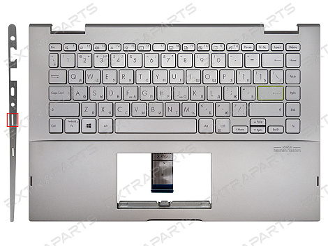 Топ-панель для ноутбука Asus VivoBook Flip 14 TP470EA серебро без подсветки (для моделей с SD-портом)