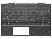 Топ-панель для HP Pavilion Gaming 15-dk черная без подсветки (белые клавиши)