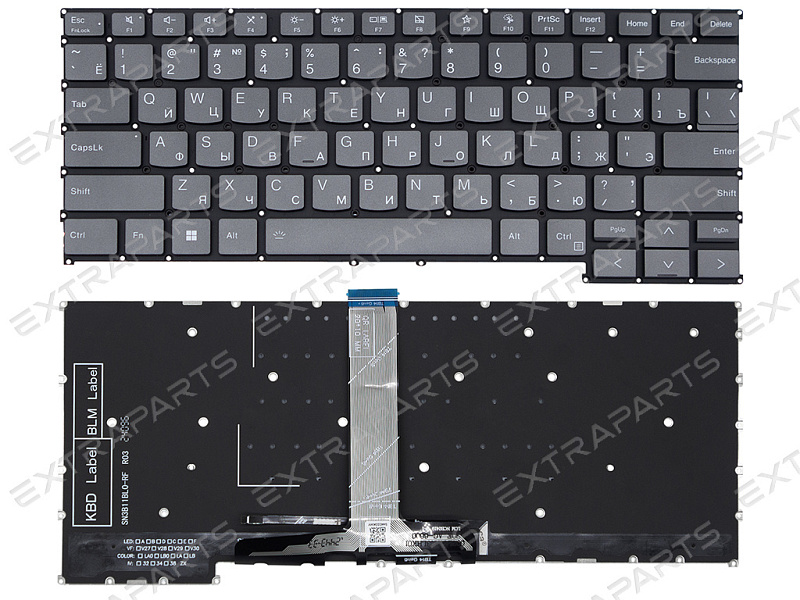 Клавиатура Lenovo ThinkBook 14 G8 IRL серая с подсветкой