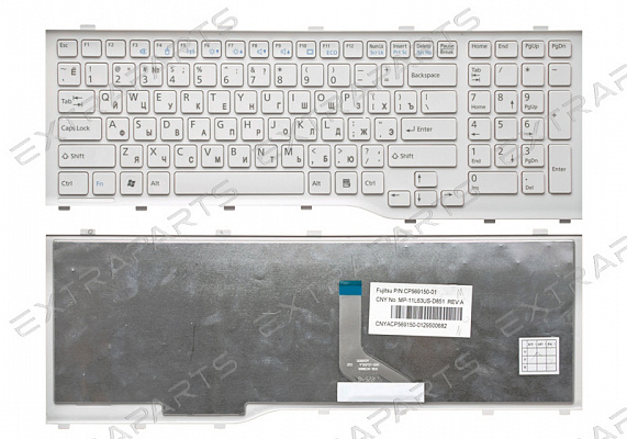 Клавиатура FUJITSU LifeBook AH532 (RU) белая