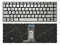 Клавиатура HP 14-bs серебро с подсветкой