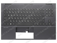 Топ-панель для HP OMEN 15-en темно-серая (с белой подсветкой)