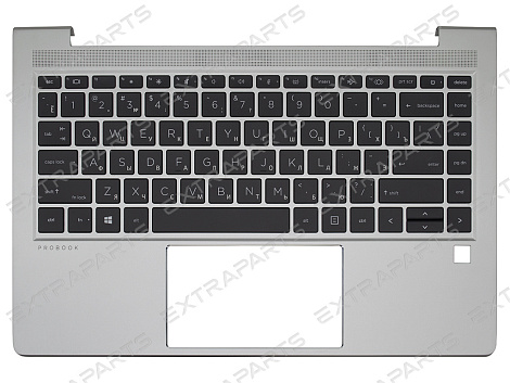 Топ-панель для HP ProBook 640 G8 серебряная (для моделей со сканером отпечатка)