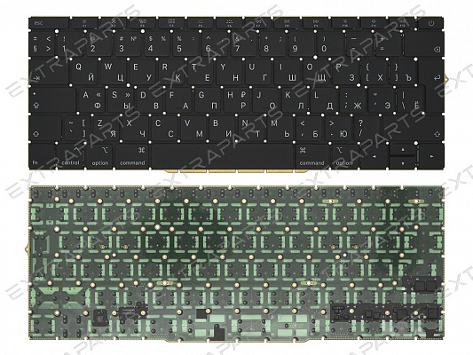 Клавиатура Apple MacBook Pro 13" A1708 черная с подсветкой V.2 ...