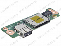 Плата с разъемами USB+кардридер и кнопкой включения для ноутбука Acer TravelMate B1 TMB118-M