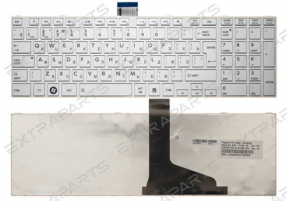 Клавиатура для ноутбука Toshiba Satellite L850 L850D (RU) белая V.1 : Клавиатуры для ноутбуков TOSHIBA : ExtraParts.Ru - комплектующие, запчасти для ноутбуков и мобильных устройств.