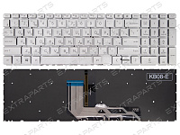 Клавиатура для HP Envy x360 15-ee серебряная с подсветкой