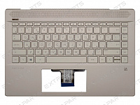 Клавиатура HP Pavilion 14-ce золотая топ-панель (для моделей без сканера отпечатка), L51755-2251