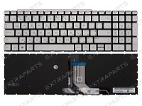 Клавиатура для HP Pavilion 15-eg серебряная с подсветкой (версия 2)