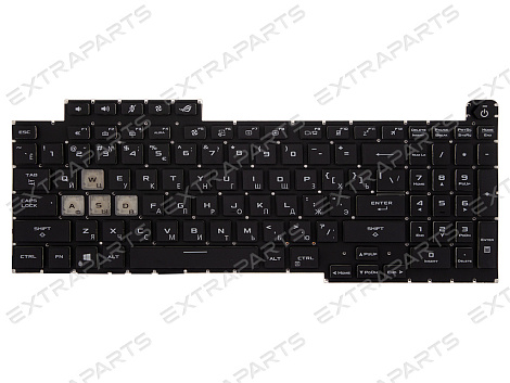 Клавиатура Asus ROG Strix G17 G713QM черная с RGB-подсветкой (4х зонная)