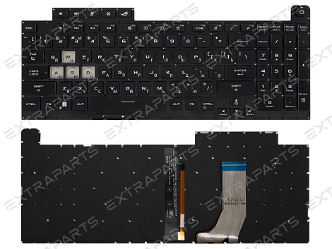 Клавиатура 0KNR0-661JRU00 для Asus ROG Strix черная с RGB-подсветкой (1-зонная)
