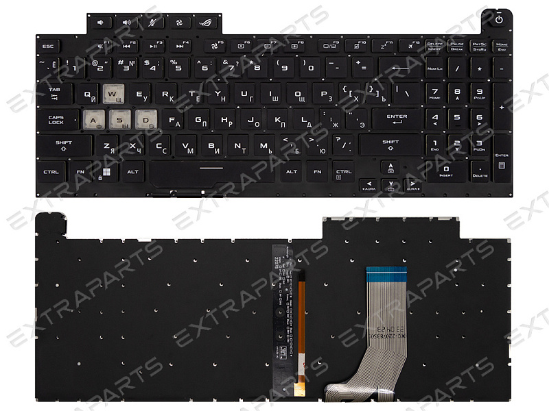 Клавиатура Asus ROG Strix G GL731GW черная с RGB-подсветкой (1-зонная)