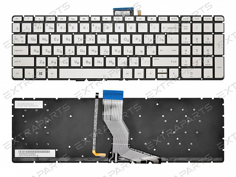 Клавиатура HP Envy x360 15-aq (RU) серебро с подсветкой