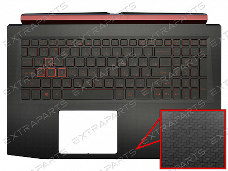 Клавиатура Acer Nitro 5 AN515-52 черная топ-панель