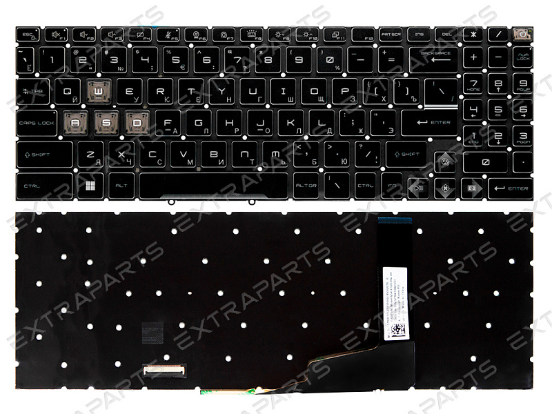 Клавиатура для MSI Vector 17 HX A13VHG черная с полноцветной RGB-подсветкой