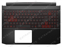 Топ-панель для Acer Nitro 5 AN515-55 чёрная с красной подсветкой (узкий шлейф клавиатуры)